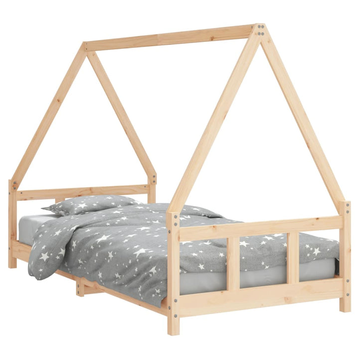 sengeramme til juniorseng 90x190 cm massivt fyrretræ