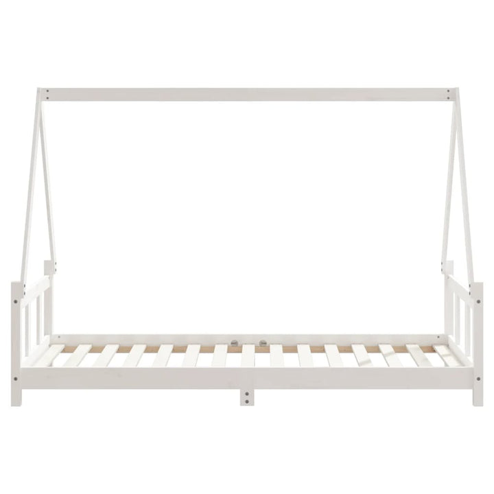 sengeramme til juniorseng 90x190 cm massivt fyrretræ hvid