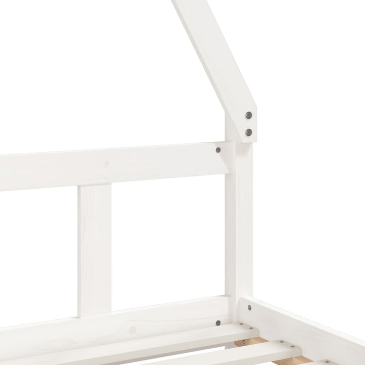 sengeramme til juniorseng 90x190 cm massivt fyrretræ hvid