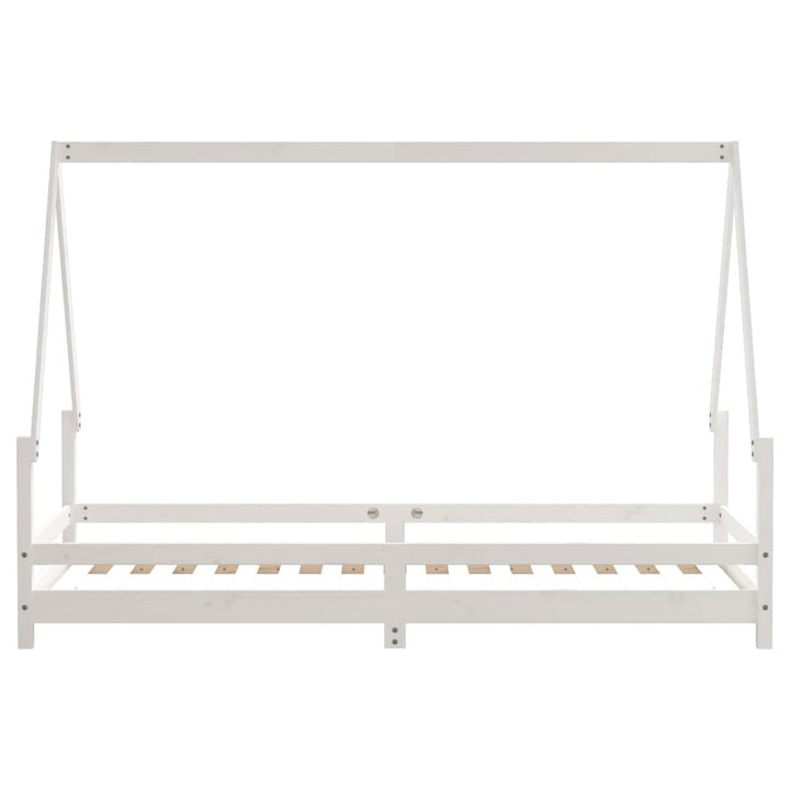 sengeramme til juniorseng 90x200 cm massivt fyrretræ hvid