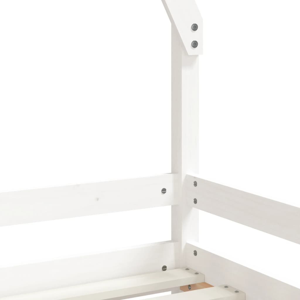 sengeramme til juniorseng 90x200 cm massivt fyrretræ hvid