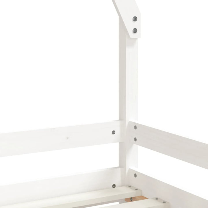 sengeramme til juniorseng 90x200 cm massivt fyrretræ hvid