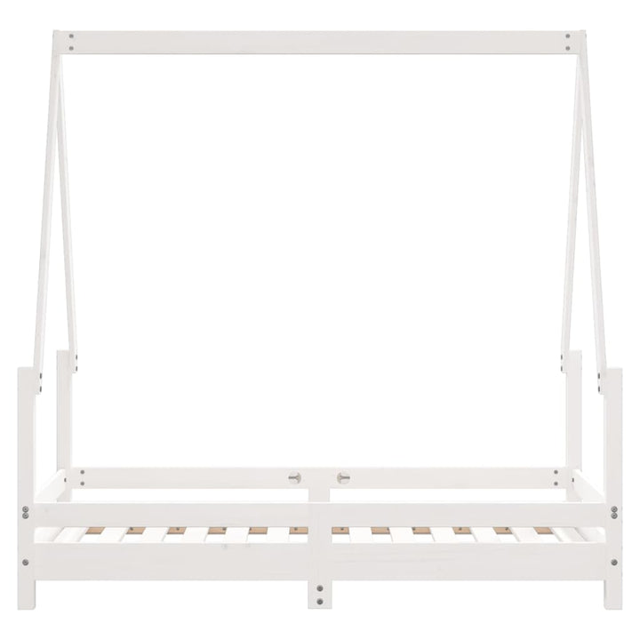 sengeramme til juniorseng 70x140 cm massivt fyrretræ hvid