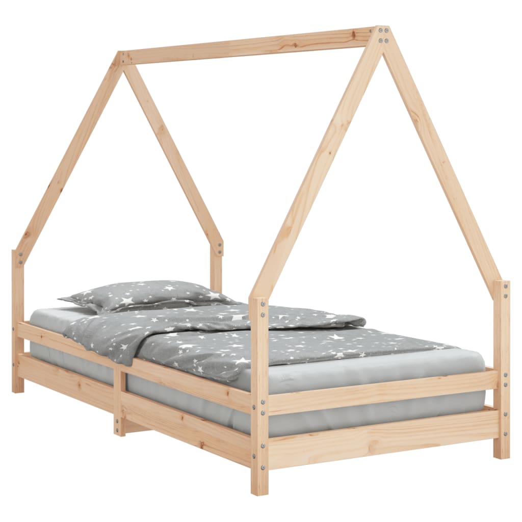 sengeramme til juniorseng 90x190 cm massivt fyrretræ