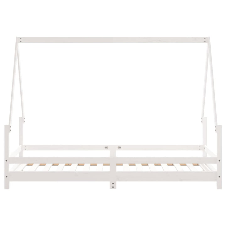 sengeramme til juniorseng 90x190 cm massivt fyrretræ hvid