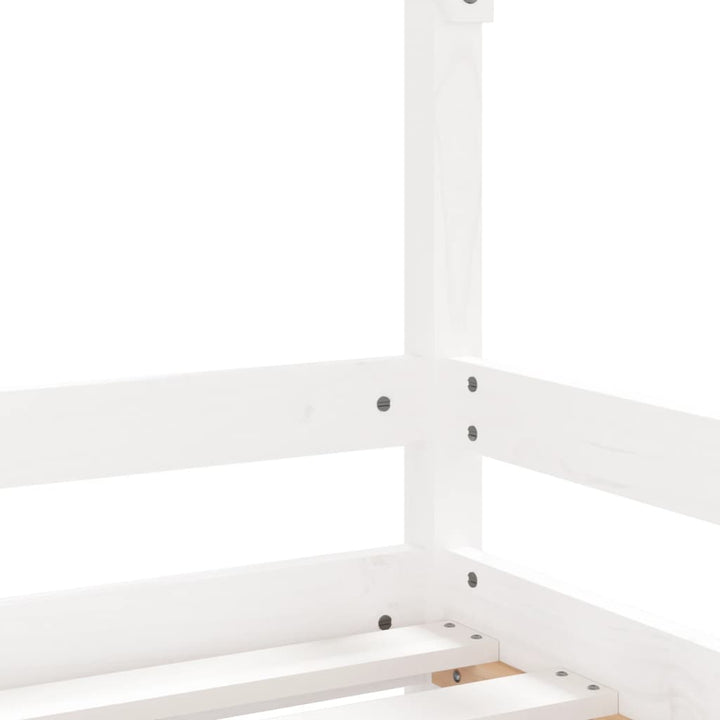 sengeramme til juniorseng 90x190 cm massivt fyrretræ hvid