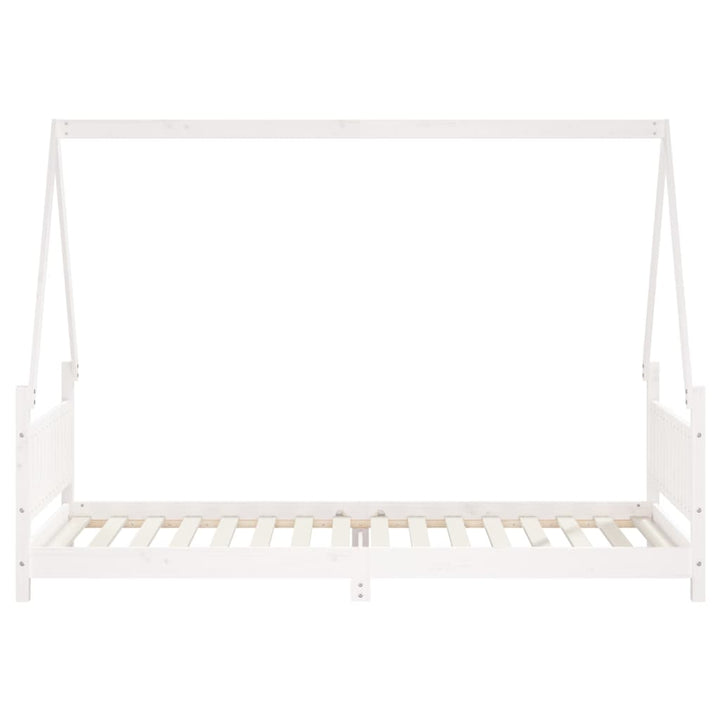 sengeramme til juniorseng 90x200 cm massivt fyrretræ hvid