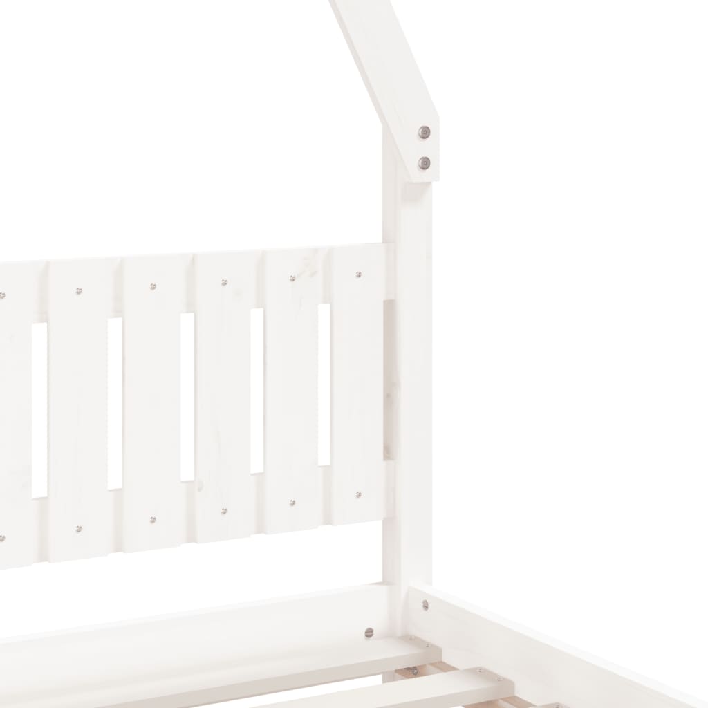 sengeramme til juniorseng 90x200 cm massivt fyrretræ hvid