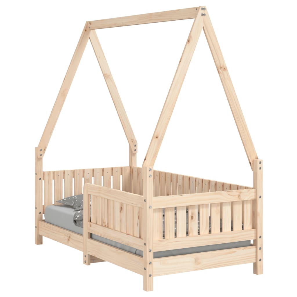 sengeramme til juniorseng 70x140 cm massivt fyrretræ