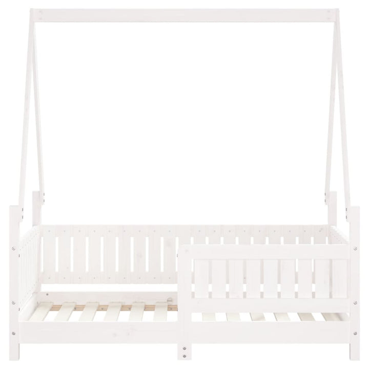 sengeramme til juniorseng 70x140 cm massivt fyrretræ hvid