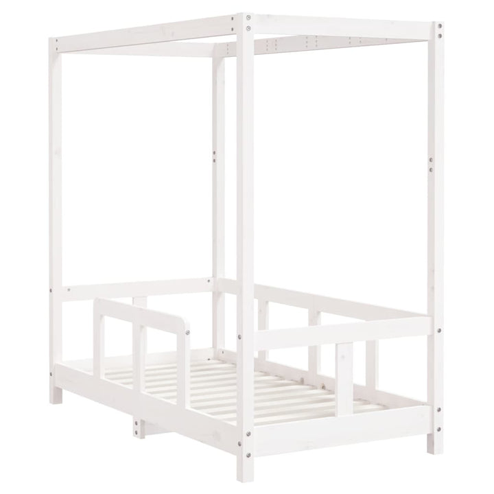 sengeramme til juniorseng 70x140 cm massivt fyrretræ hvid