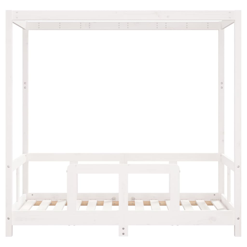 sengeramme til juniorseng 70x140 cm massivt fyrretræ hvid