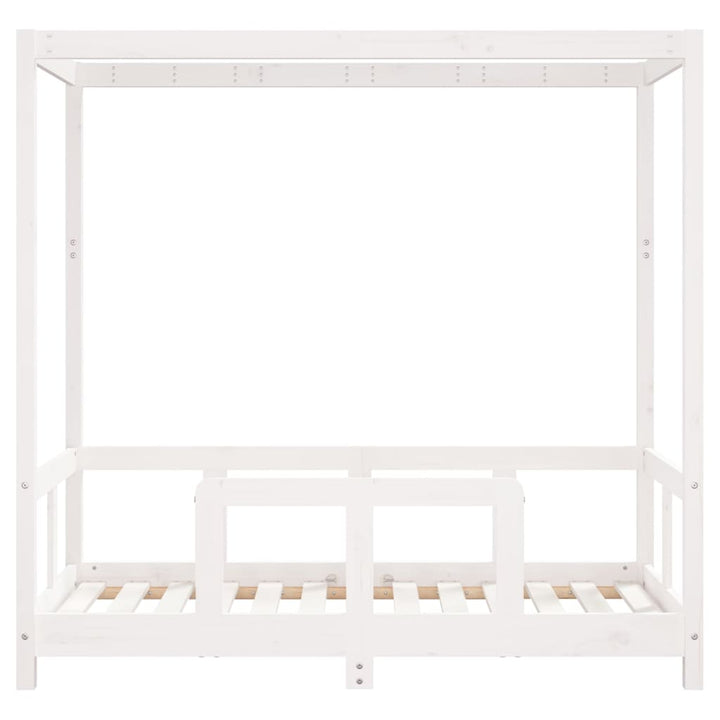sengeramme til juniorseng 70x140 cm massivt fyrretræ hvid