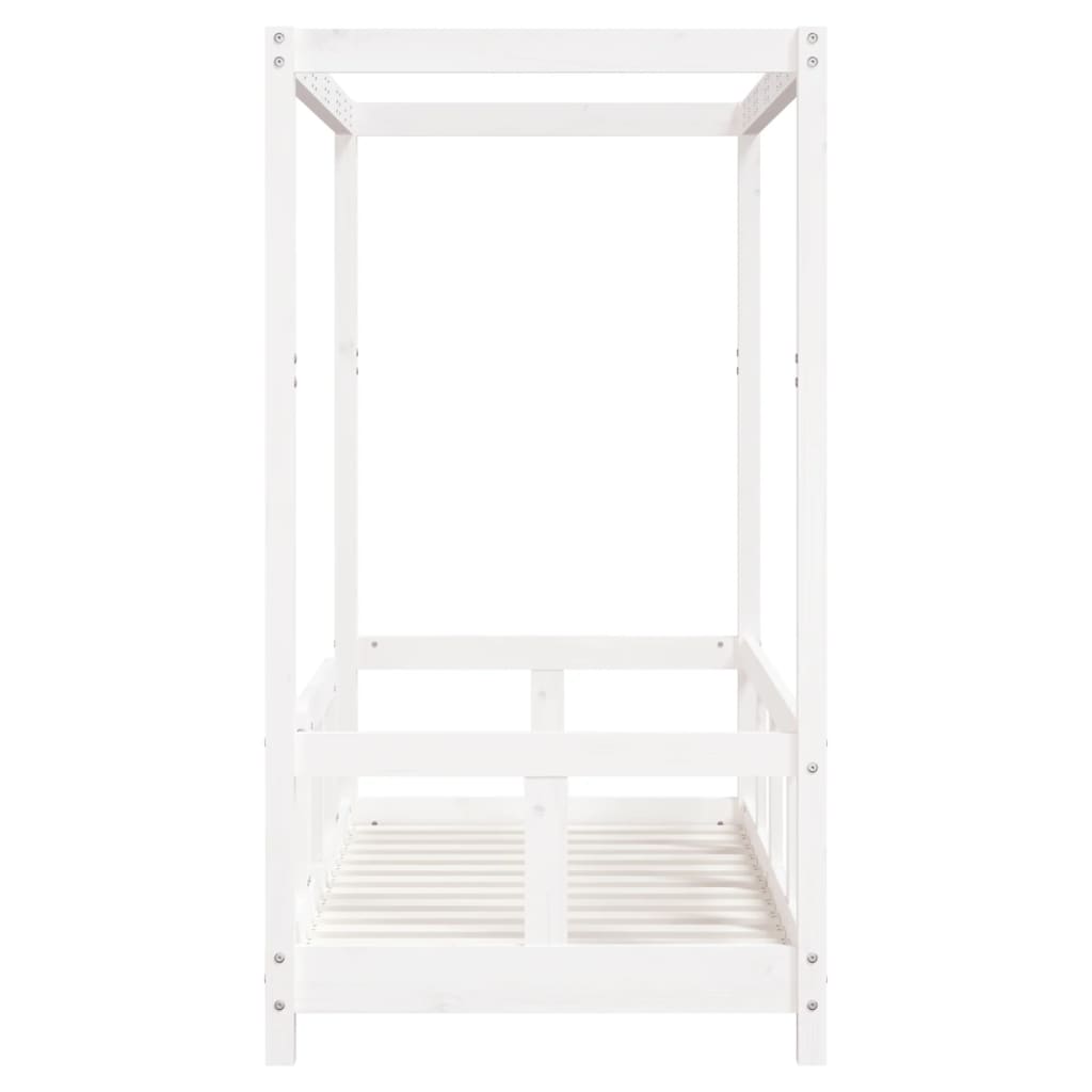 sengeramme til juniorseng 70x140 cm massivt fyrretræ hvid