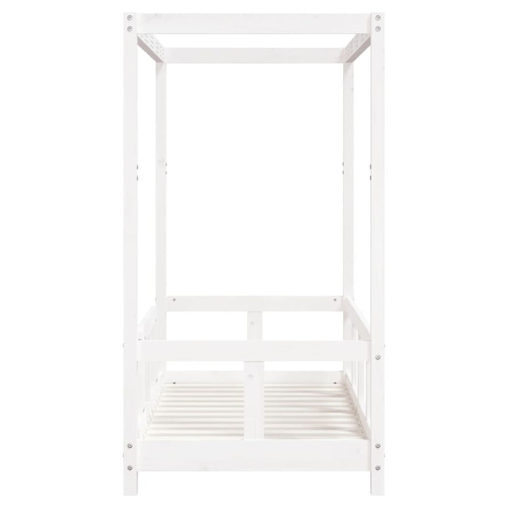 sengeramme til juniorseng 70x140 cm massivt fyrretræ hvid
