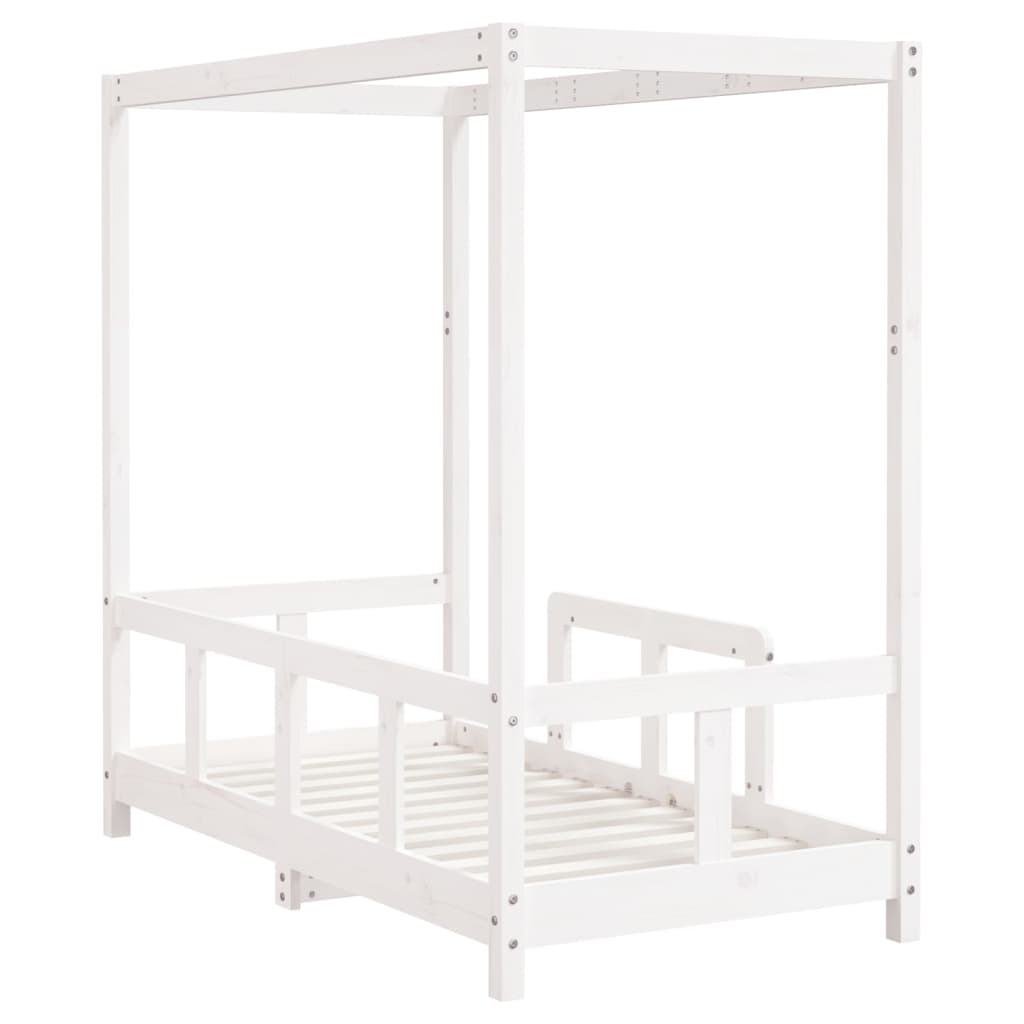 sengeramme til juniorseng 70x140 cm massivt fyrretræ hvid
