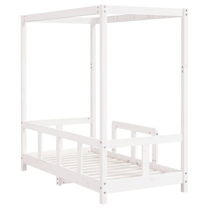 sengeramme til juniorseng 70x140 cm massivt fyrretræ hvid