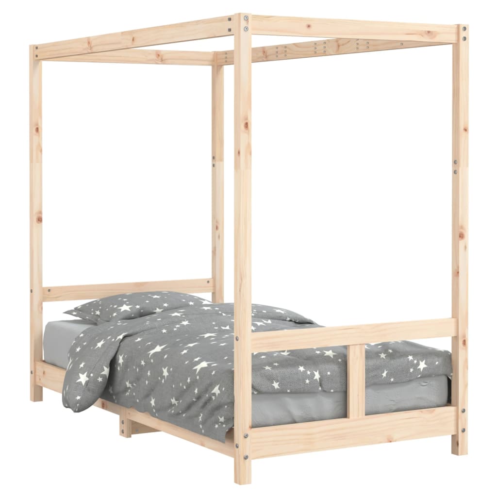 sengeramme til juniorseng 80x160 cm massivt fyrretræ
