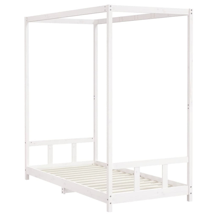 sengeramme til juniorseng 90x190 cm massivt fyrretræ hvid