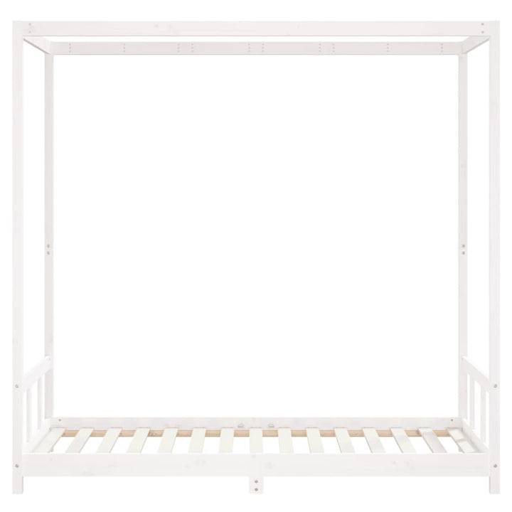 sengeramme til juniorseng 90x190 cm massivt fyrretræ hvid