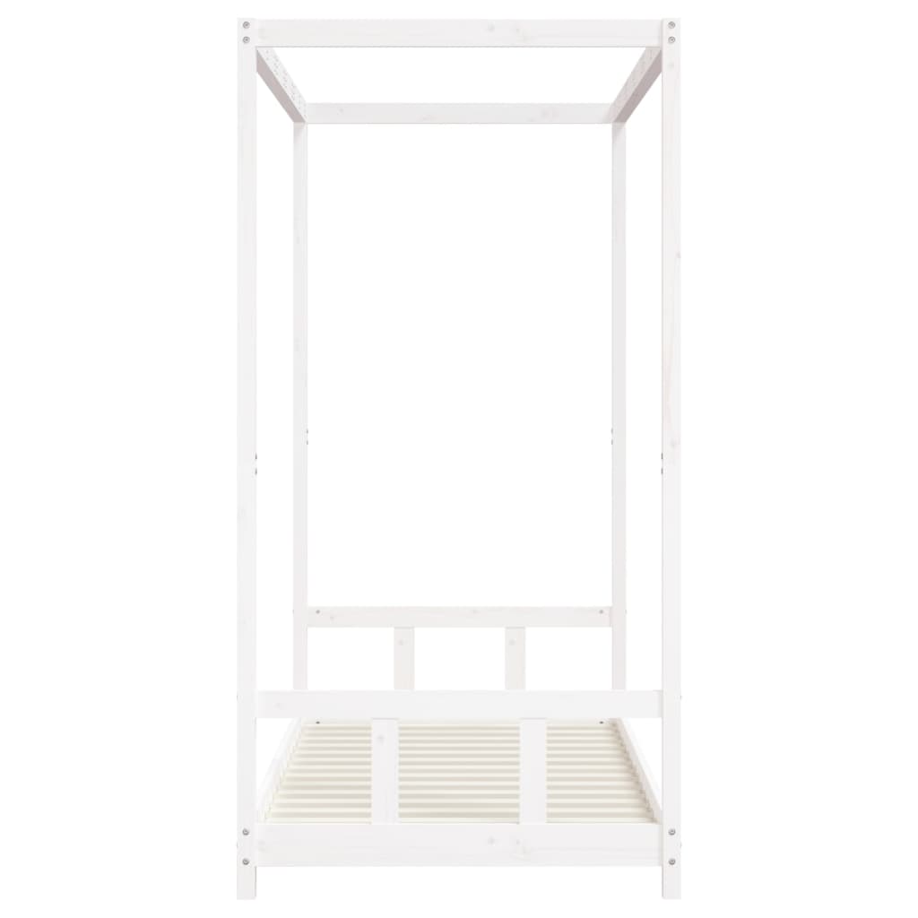 sengeramme til juniorseng 90x190 cm massivt fyrretræ hvid