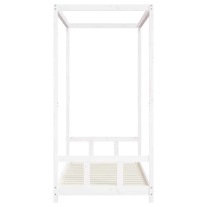 sengeramme til juniorseng 90x190 cm massivt fyrretræ hvid