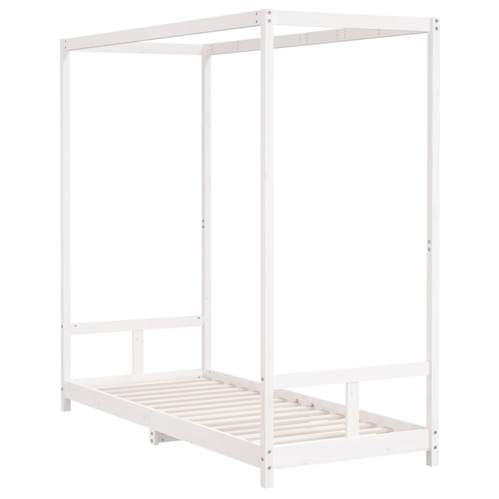 sengeramme til juniorseng 80x200 cm massivt fyrretræ hvid