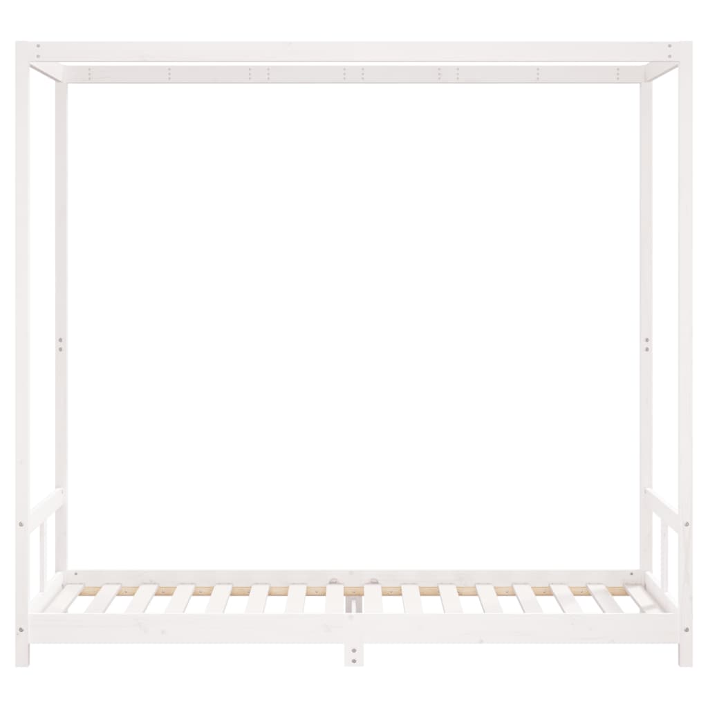 sengeramme til juniorseng 80x200 cm massivt fyrretræ hvid
