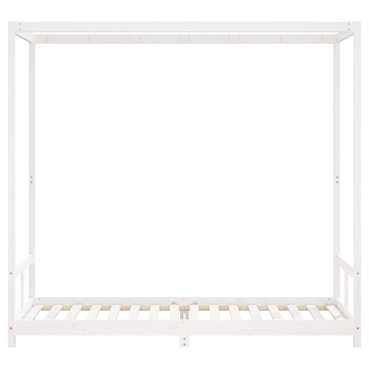 sengeramme til juniorseng 80x200 cm massivt fyrretræ hvid