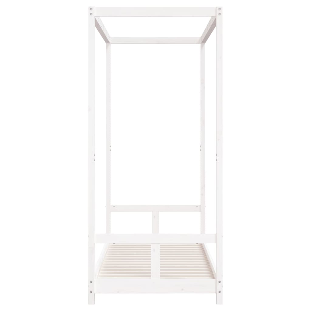 sengeramme til juniorseng 80x200 cm massivt fyrretræ hvid