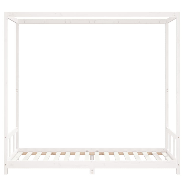 sengeramme til juniorseng 90x200 cm massivt fyrretræ hvid