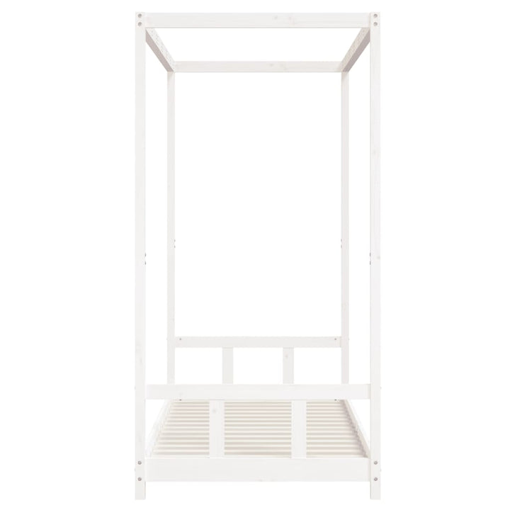 sengeramme til juniorseng 90x200 cm massivt fyrretræ hvid