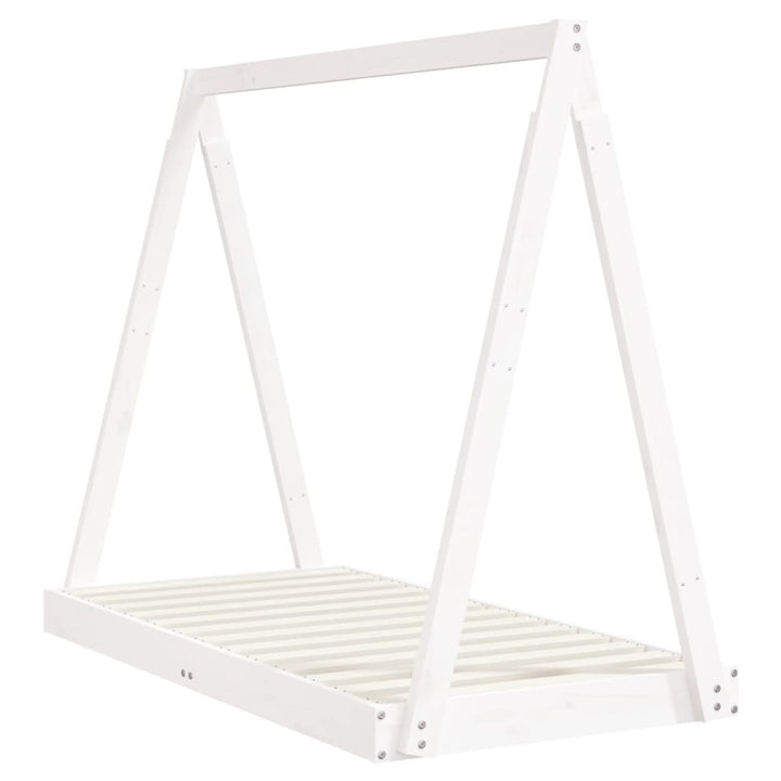 sengeramme til juniorseng 70x140 cm massivt fyrretræ hvid