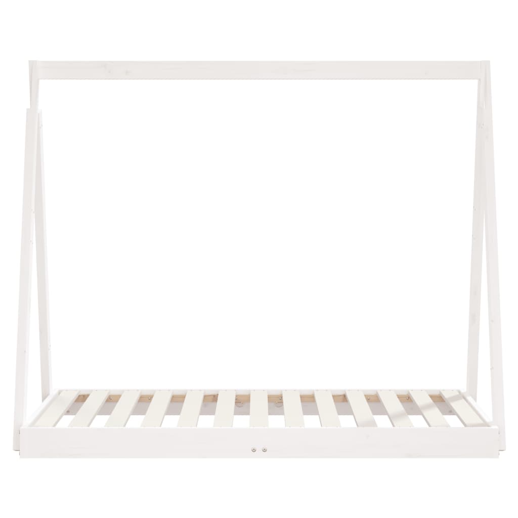 sengeramme til juniorseng 70x140 cm massivt fyrretræ hvid