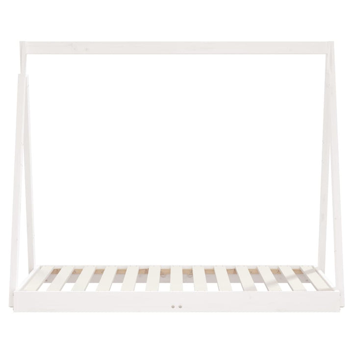 sengeramme til juniorseng 70x140 cm massivt fyrretræ hvid