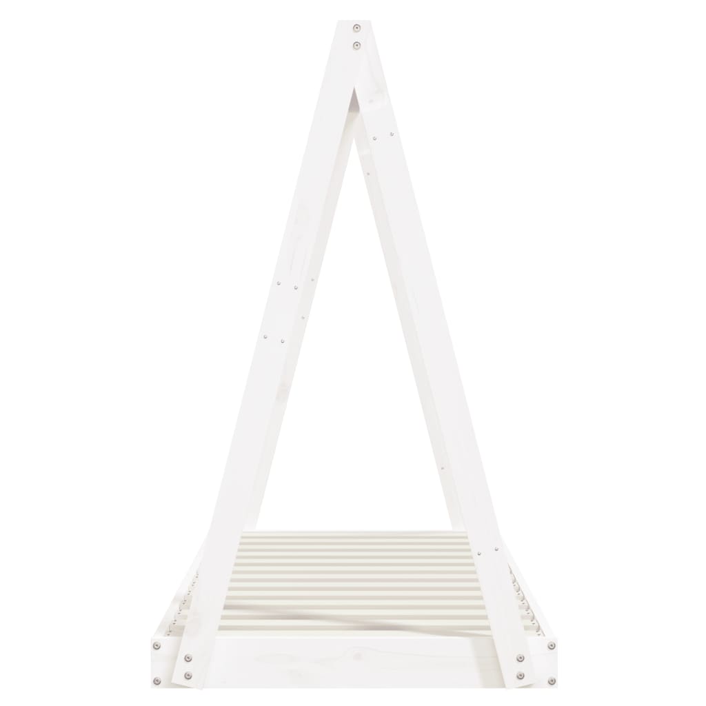 sengeramme til juniorseng 70x140 cm massivt fyrretræ hvid