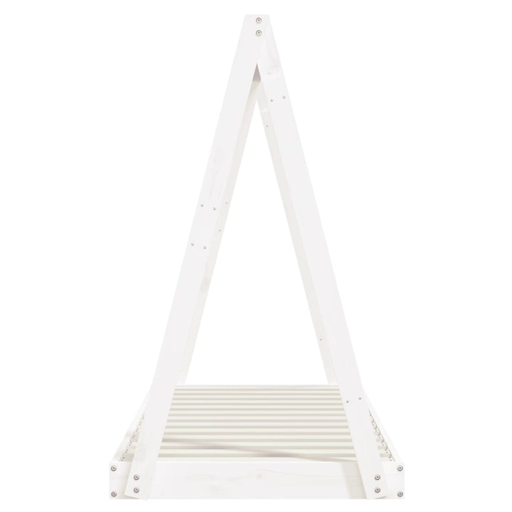 sengeramme til juniorseng 70x140 cm massivt fyrretræ hvid