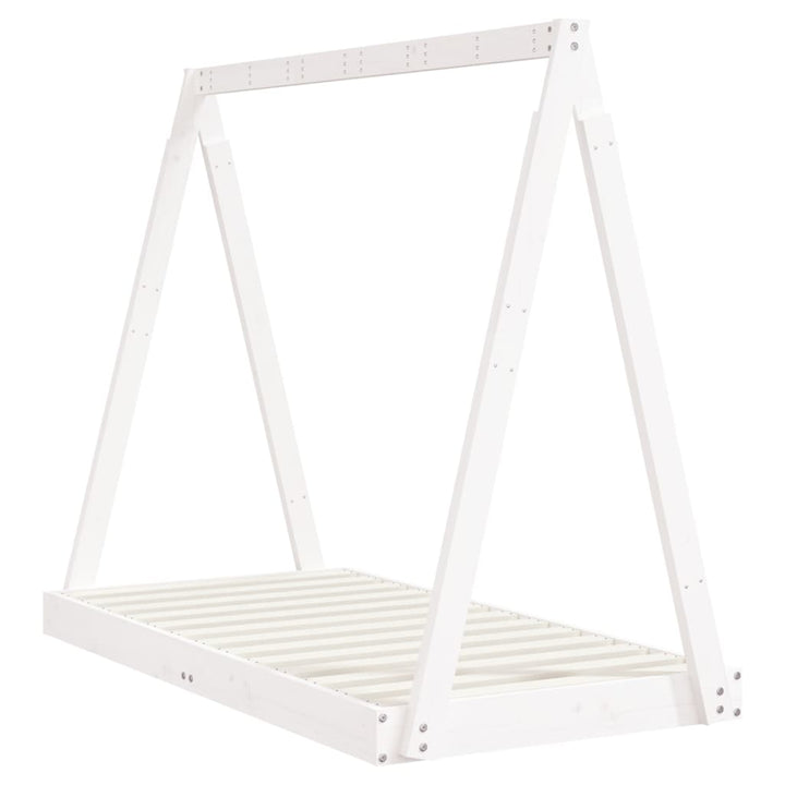 sengeramme til juniorseng 70x140 cm massivt fyrretræ hvid