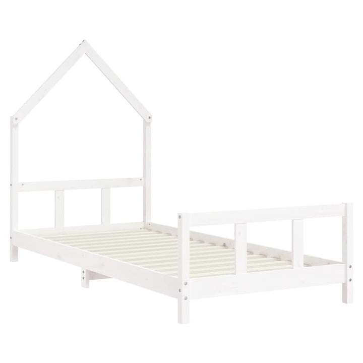 sengeramme til juniorseng 90x190 cm massivt fyrretræ hvid