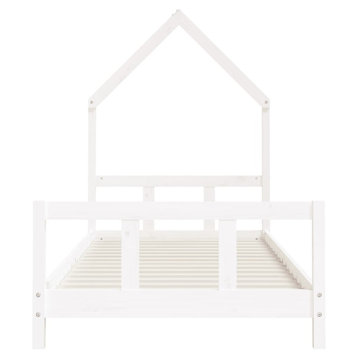sengeramme til juniorseng 90x190 cm massivt fyrretræ hvid