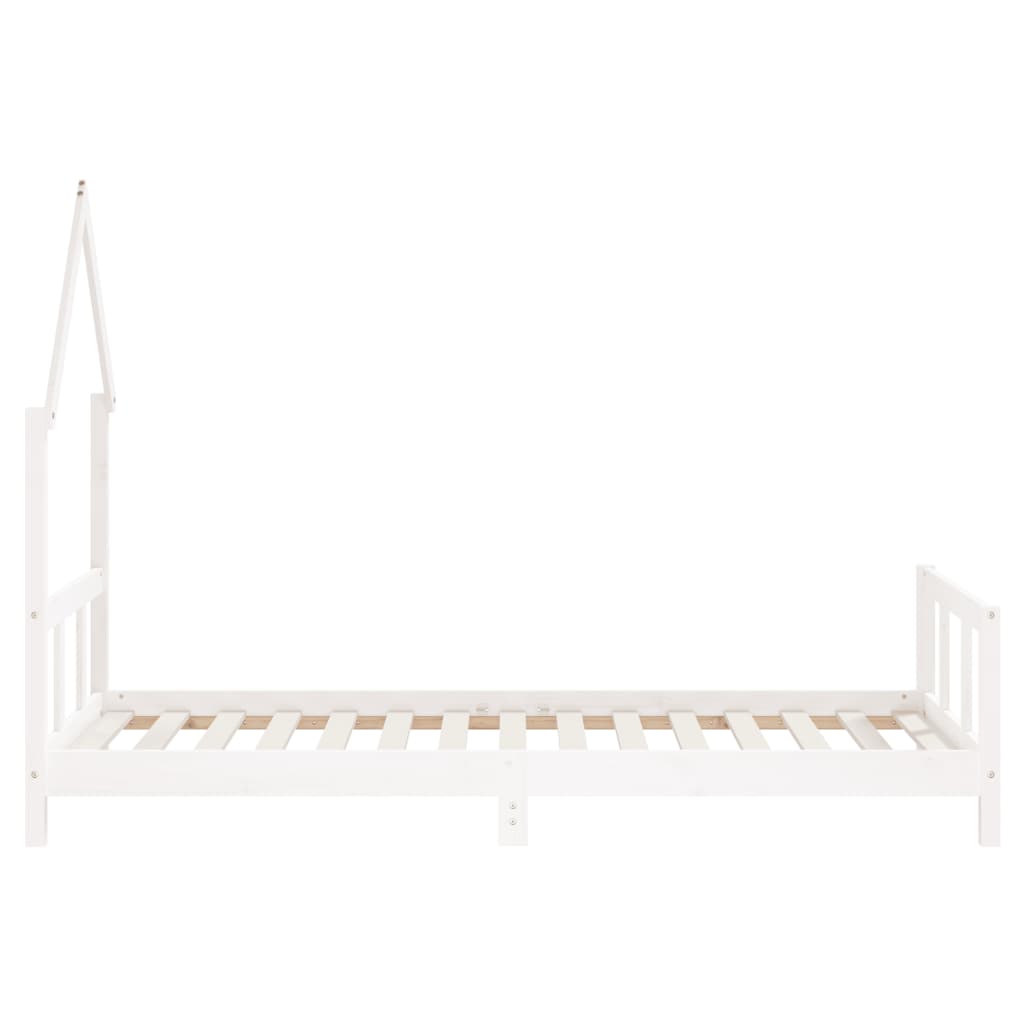 sengeramme til juniorseng 90x190 cm massivt fyrretræ hvid
