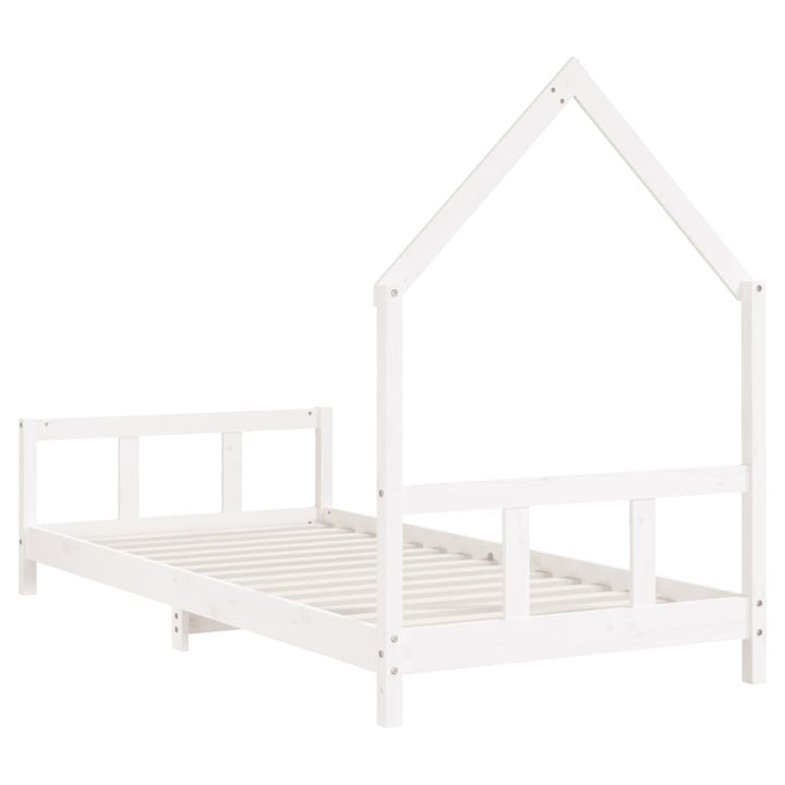 sengeramme til juniorseng 90x190 cm massivt fyrretræ hvid