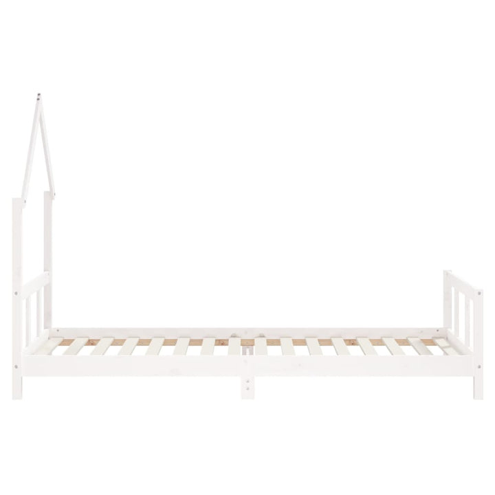 sengeramme til juniorseng 90x200 cm massivt fyrretræ hvid