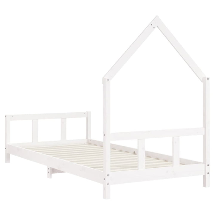 sengeramme til juniorseng 90x200 cm massivt fyrretræ hvid