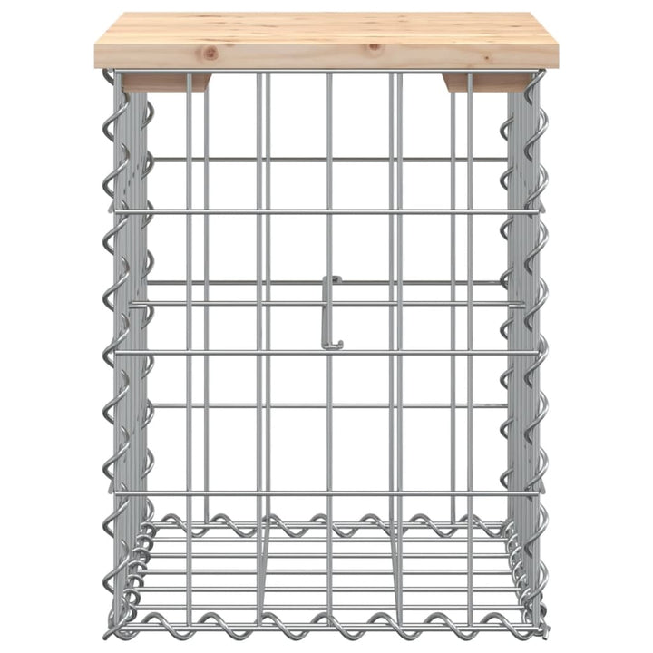 havebænk med gabiondesign 33x31x42 cm massivt fyrretræ