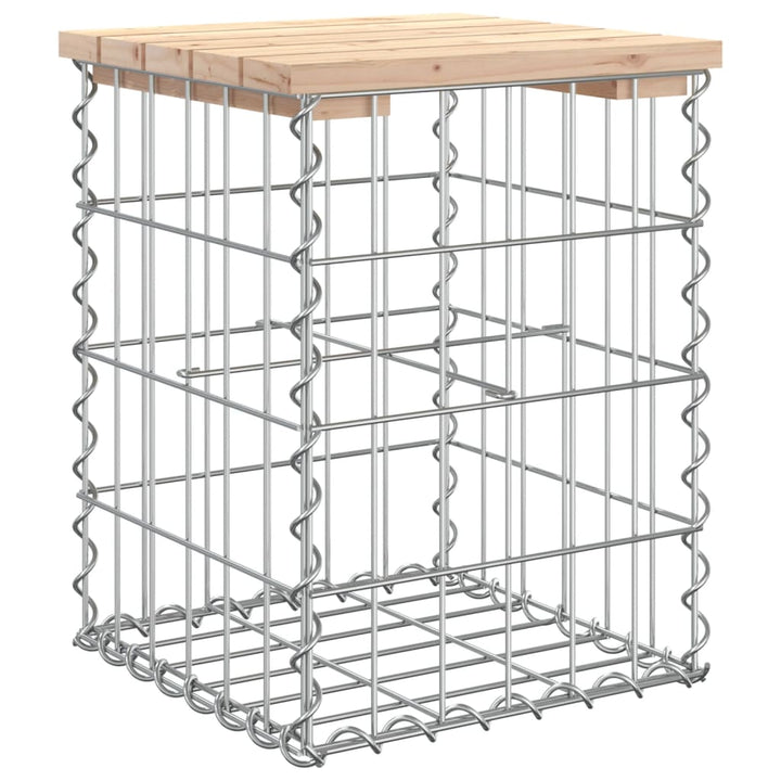 havebænk med gabiondesign 33x31x42 cm massivt fyrretræ