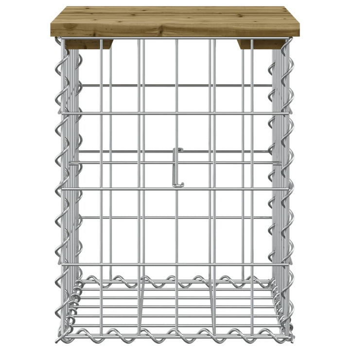 havebænk med gabiondesign 33x31x42 cm imprægneret fyrretræ