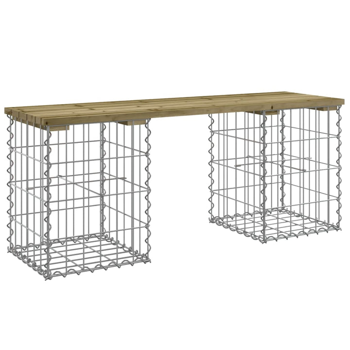 havebænk med gabiondesign 103x31x42 cm imprægneret fyrretræ