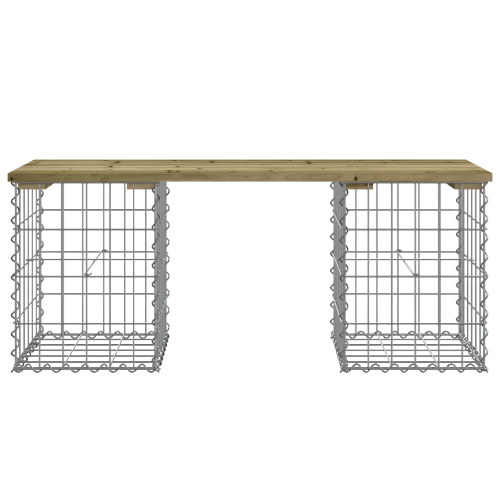 havebænk med gabiondesign 103x31x42 cm imprægneret fyrretræ