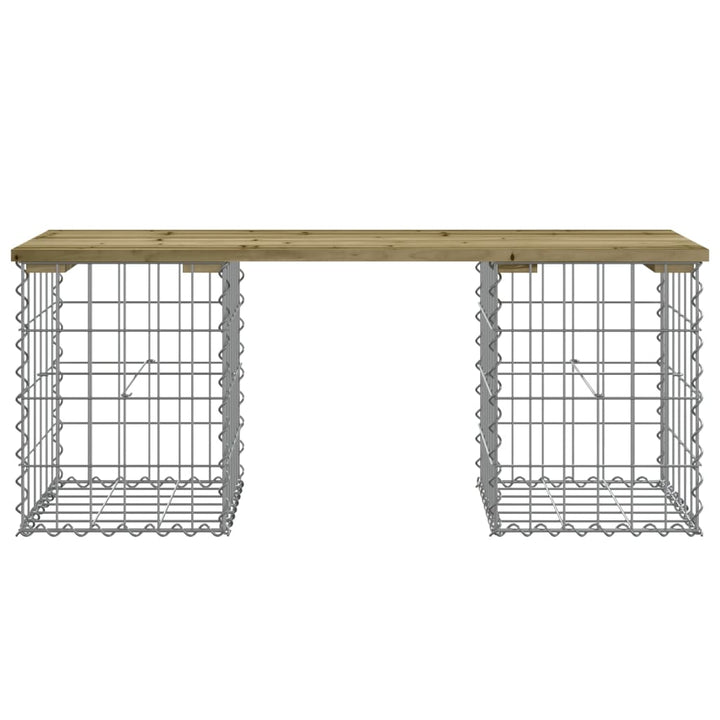 havebænk med gabiondesign 103x31x42 cm imprægneret fyrretræ